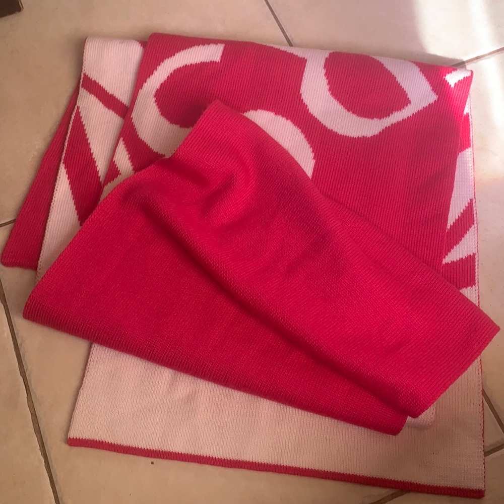 Versace hot pink and white scarf